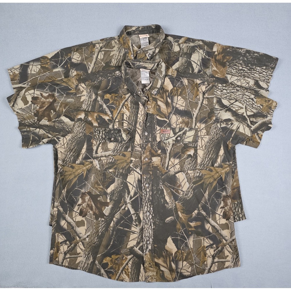 Woolrich Realtree Hardwoods Shirt Men's XL Camo Short Sleeve Y2K Lot Of 2